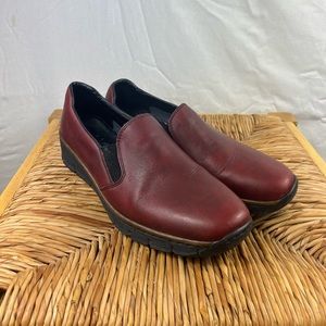 Rieker Oxblood Leather Penny Loafers Sz 39